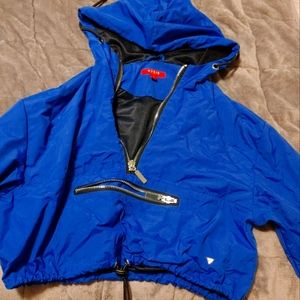 Guess jacket, very short, size small, blue